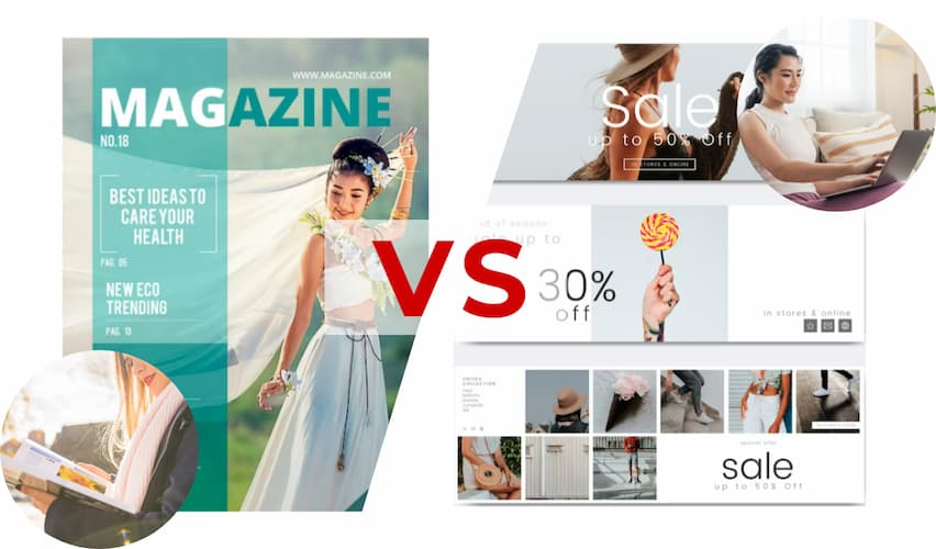 free magazin vs.Web ads